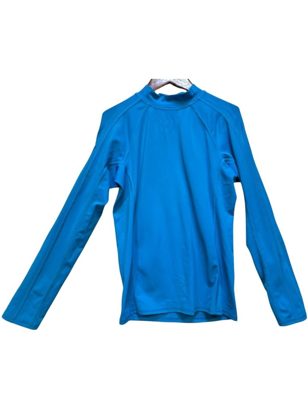 Lands' End Kids Hightide Swim Shirt Long Sleeve Stretch Size S Blue Solid